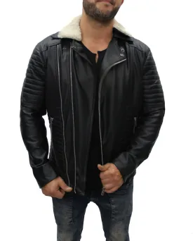 [Akito] Black Leather Jacket