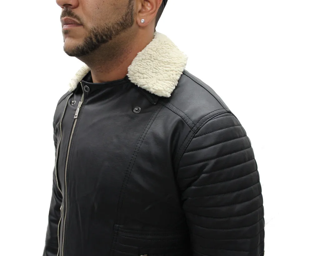 [Akito] Black Leather Jacket