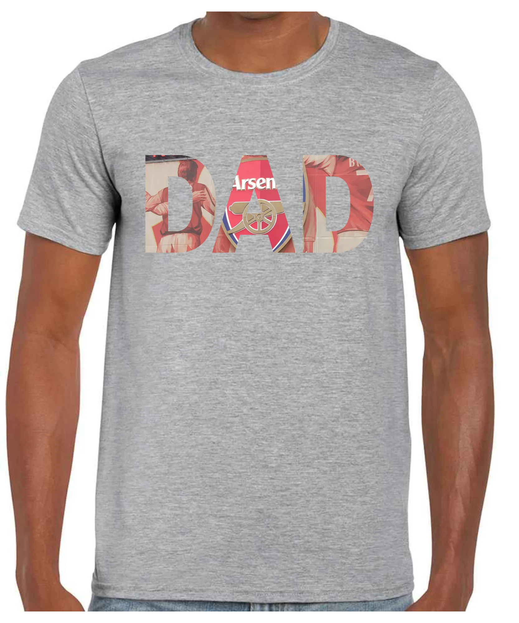 Arsenal Stadium - Dad T Shirt (White/Black/Grey)