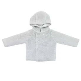 Baby Mori Grey Knitted Coat with Hood