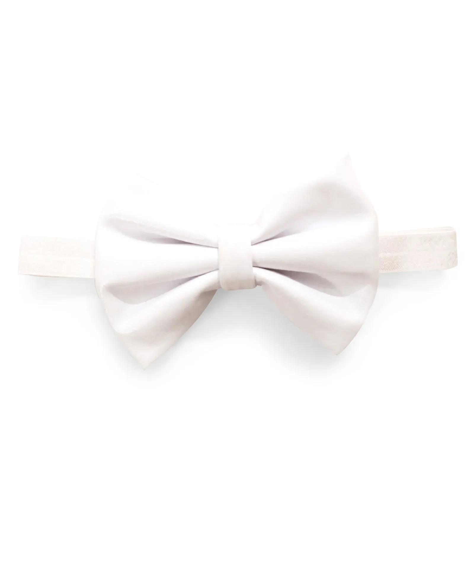 Big Leather Bow Headband - White