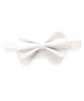 Big Leather Bow Headband - White