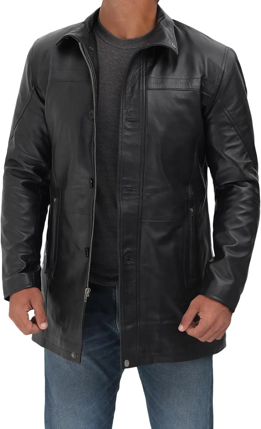 Blingsoul Leather Car Coats For Men - Real Leather Jacket Men