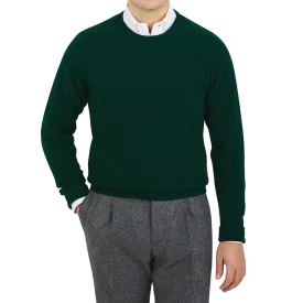 Bottle Green Crew Neck Cashmere Sweater