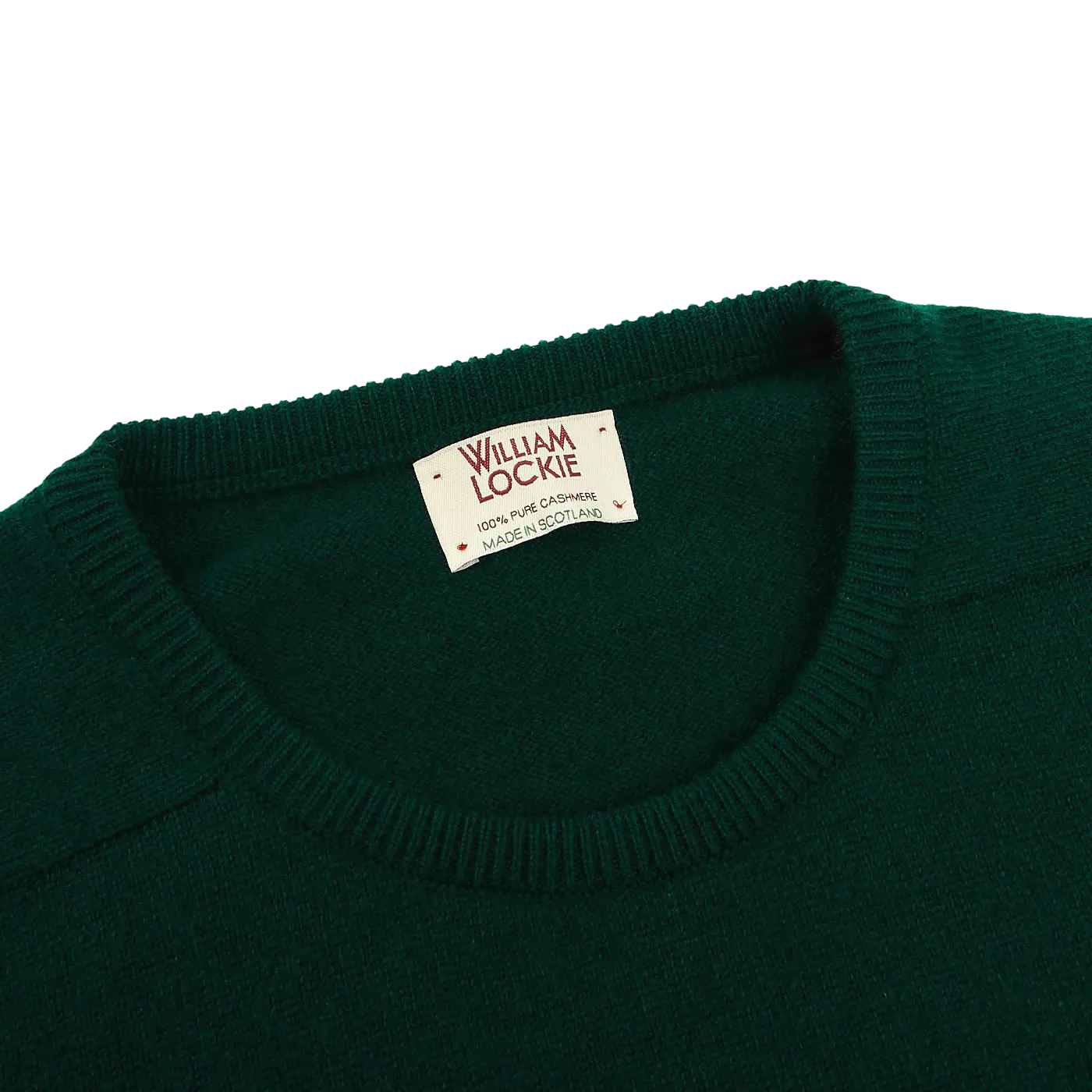 Bottle Green Crew Neck Cashmere Sweater