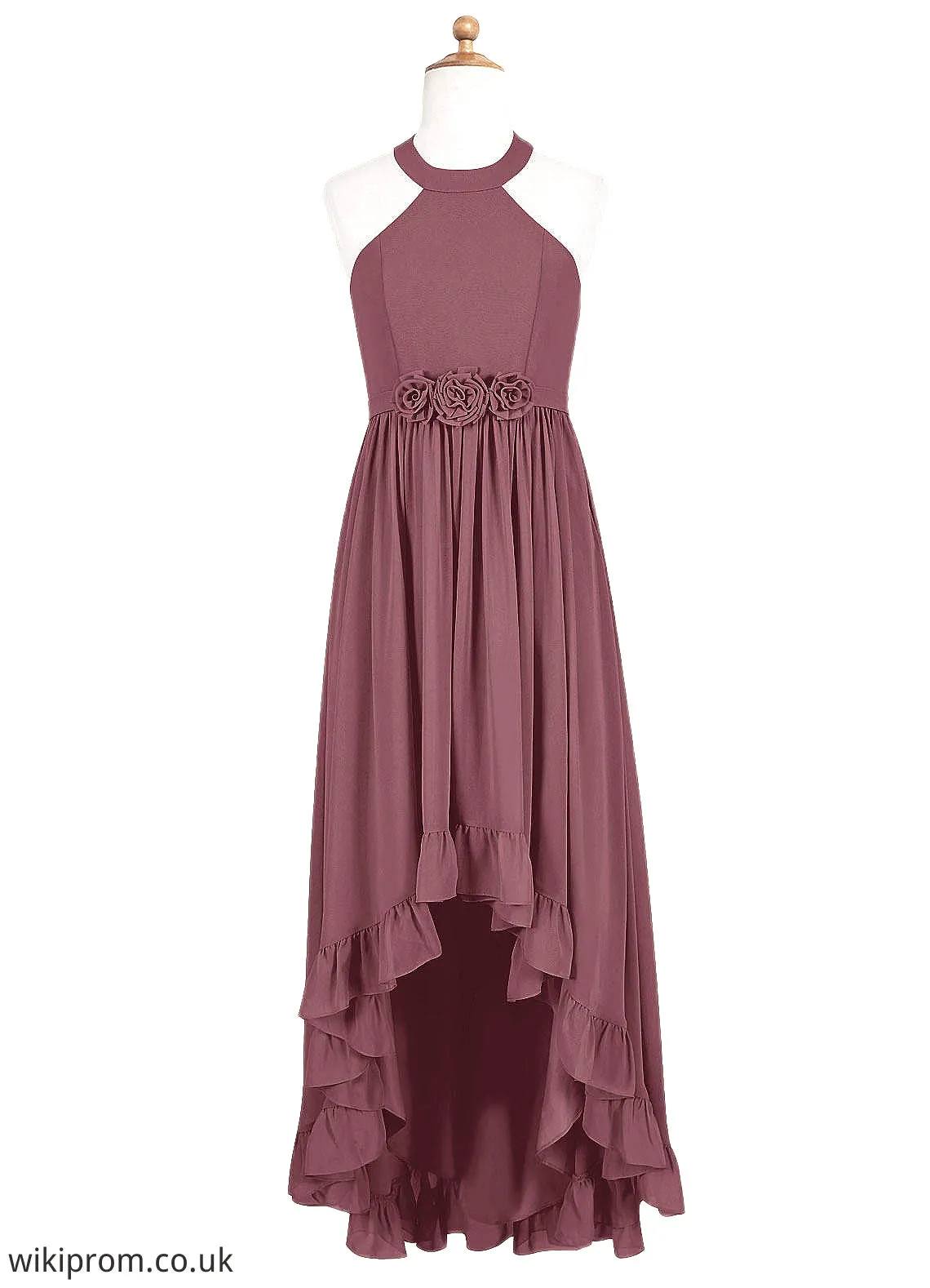 Callie A-Line Chiffon Asymmetrical Junior Bridesmaid Dress SWKP0019969