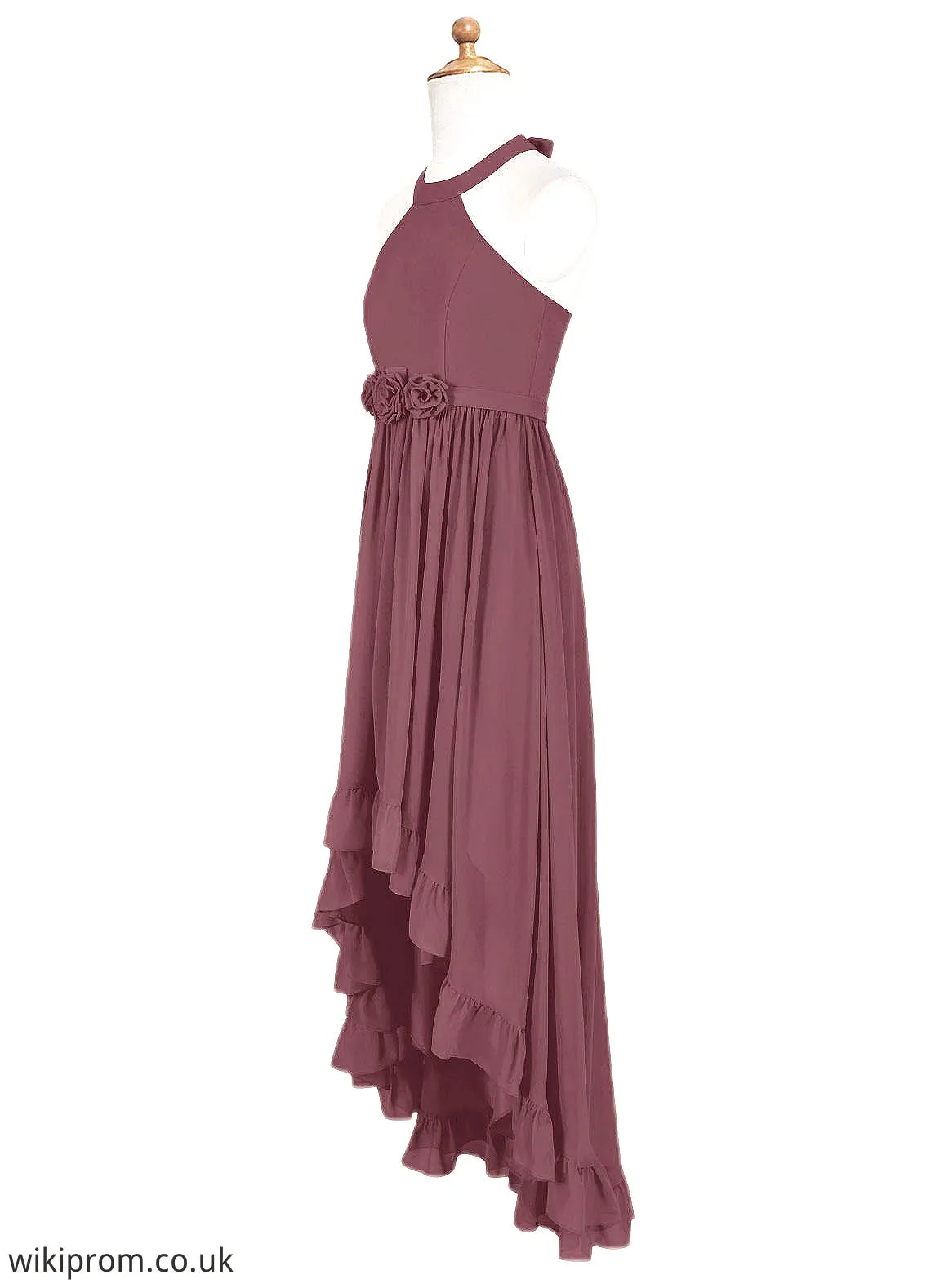 Callie A-Line Chiffon Asymmetrical Junior Bridesmaid Dress SWKP0019969