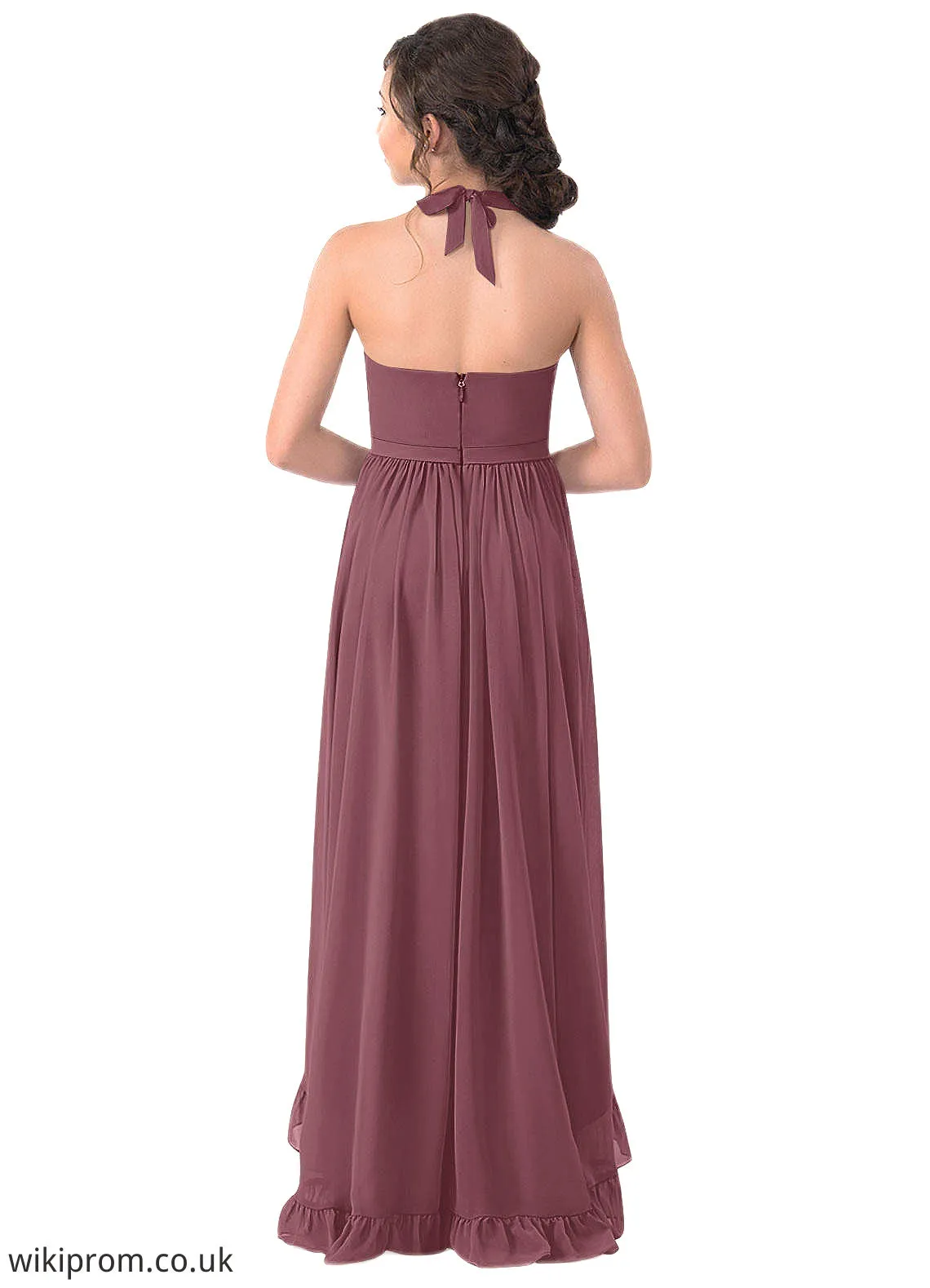 Callie A-Line Chiffon Asymmetrical Junior Bridesmaid Dress SWKP0019969