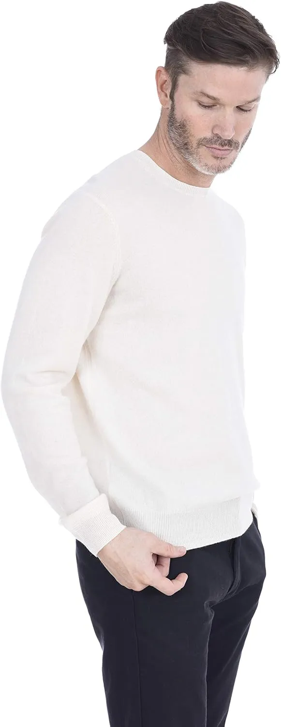 Cashmeren Men's Basic Crewneck Sweater 100% Pure Cashmere Long Sleeve Round Neck Pullover