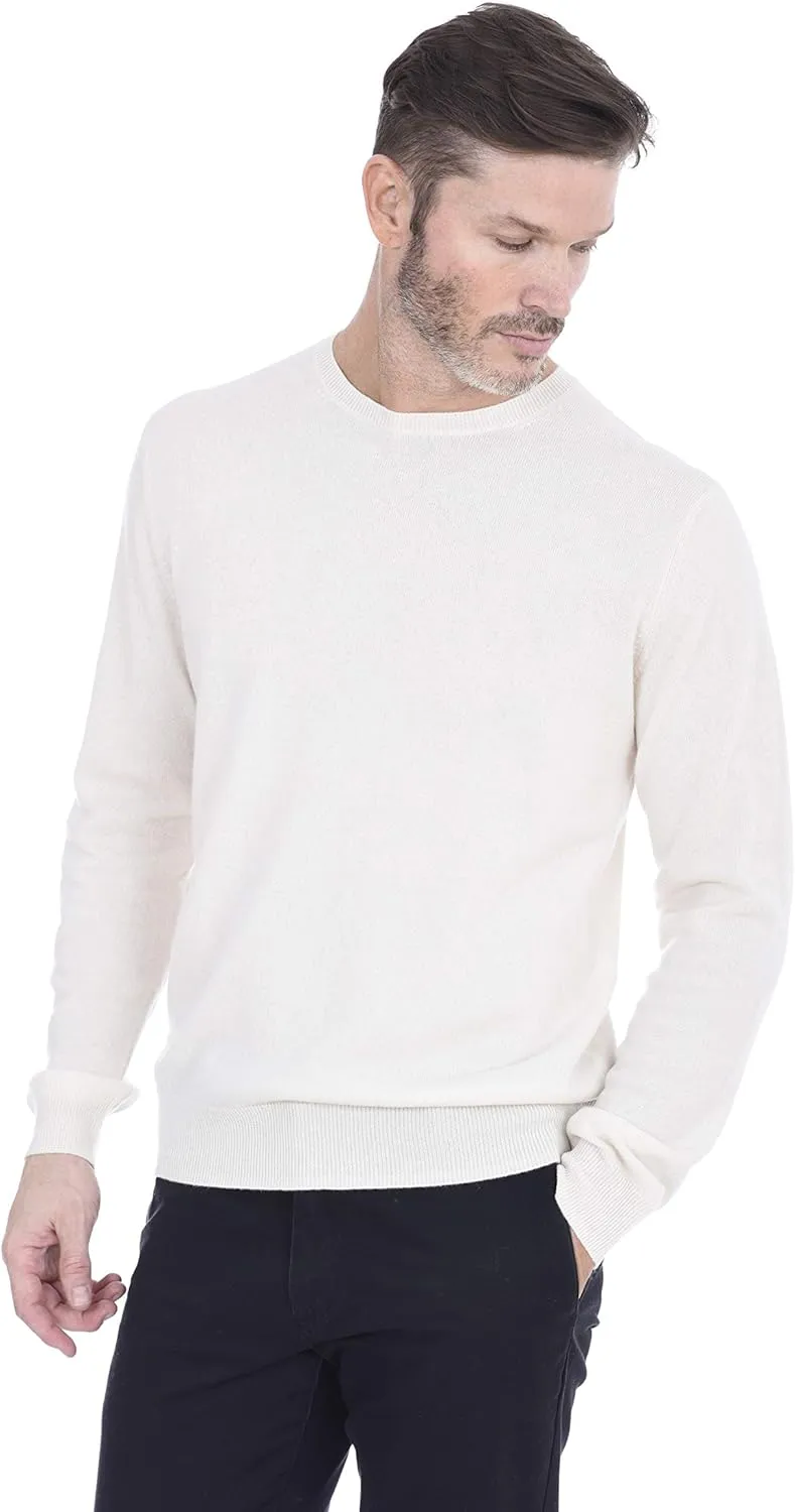 Cashmeren Men's Basic Crewneck Sweater 100% Pure Cashmere Long Sleeve Round Neck Pullover