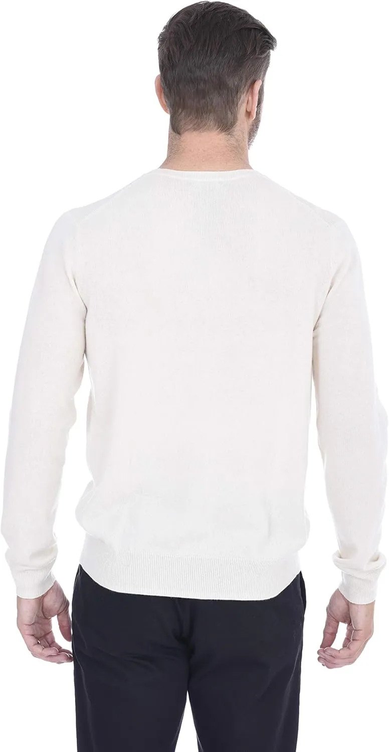 Cashmeren Men's Basic Crewneck Sweater 100% Pure Cashmere Long Sleeve Round Neck Pullover