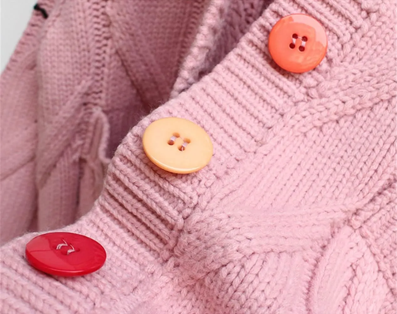 CHARTOU Women Chunky Cable Knit Cardigan Embroidery Button Down Sweater Jacket Knitwear