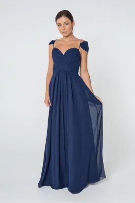 Chiffon Ruched Sweetheart Long Dress GLGL2824