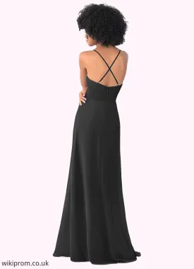 Cloe A-Line Pleated Chiffon Floor-Length Dress SWKP0019707
