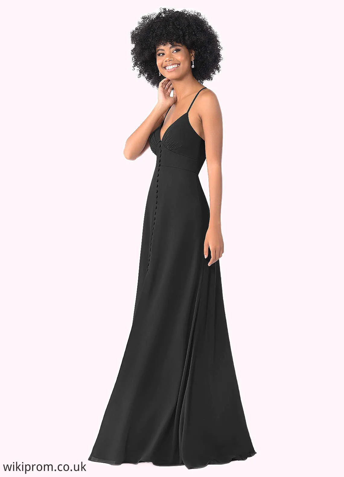 Cloe A-Line Pleated Chiffon Floor-Length Dress SWKP0019707
