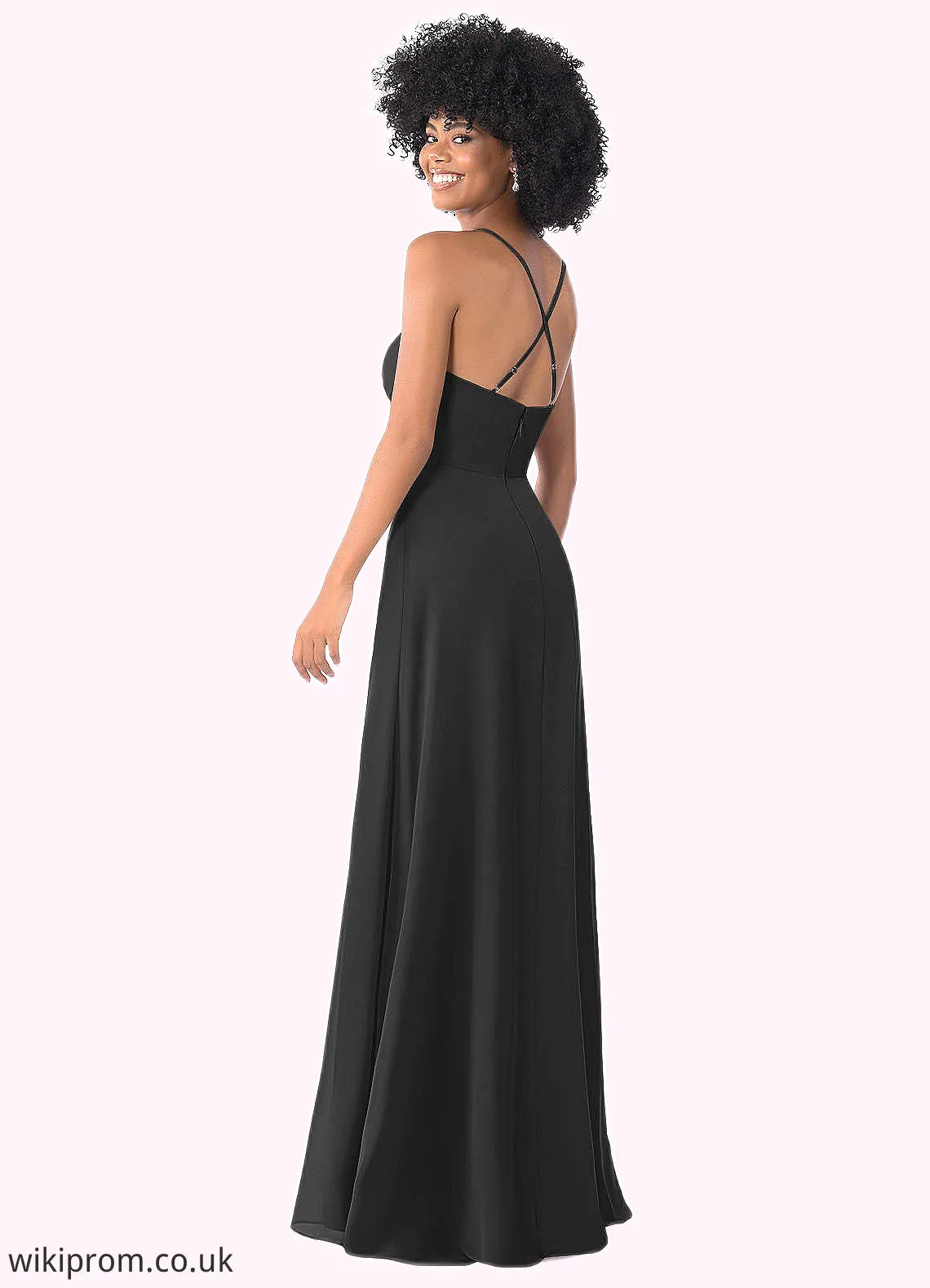 Cloe A-Line Pleated Chiffon Floor-Length Dress SWKP0019707