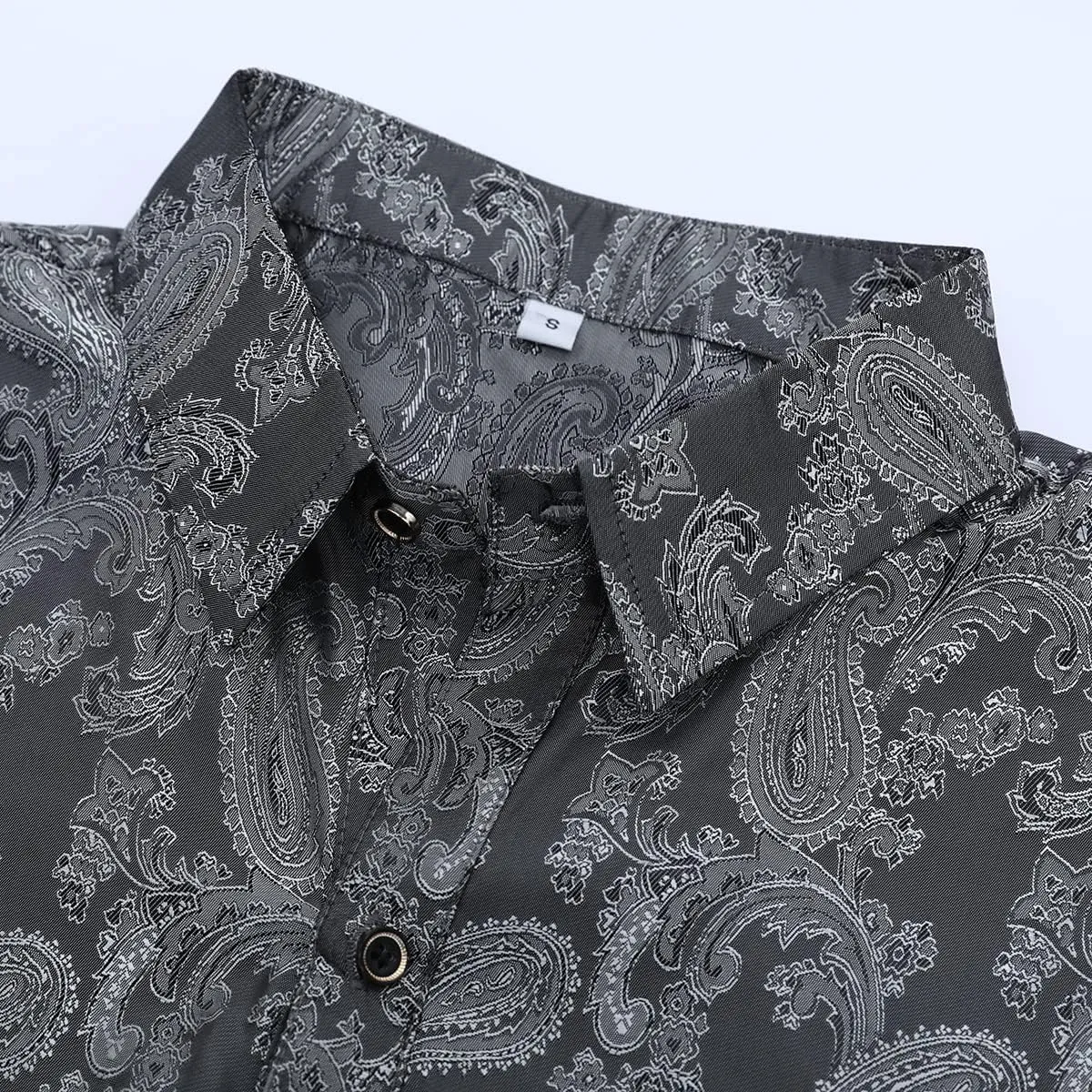 Cloudstyle Mens Paisley Shirt Long Sleeve Dress Shirt Button Down Casual Slim Fit