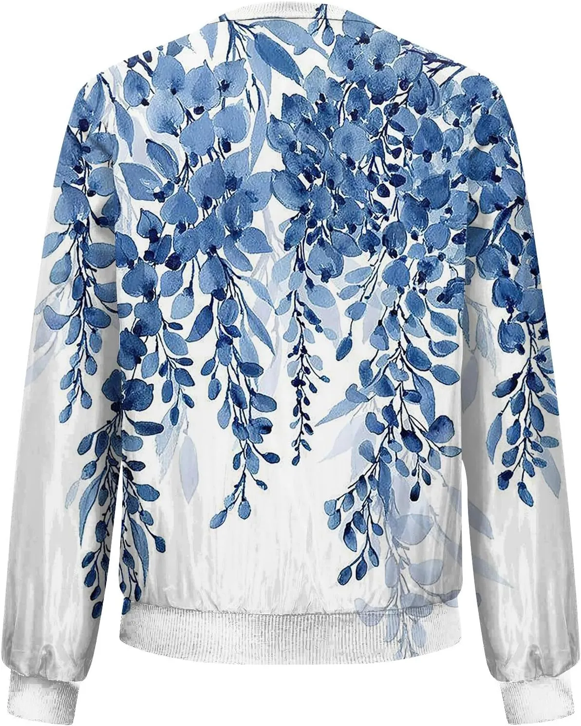 COTECRAM Bomber Jacket Women 2024 Causal Floral Zip Up Coats Long Sleeve Stand Collar Fall Jackets Lightweight Outerwear Tops