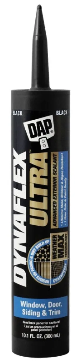 DAP DYNAFLEX ULTRA 7079818220 Advanced Exterior Sealant, Black, 40 to 100 deg F, 10.1 oz Cartridge :EA: QUANTITY: 1