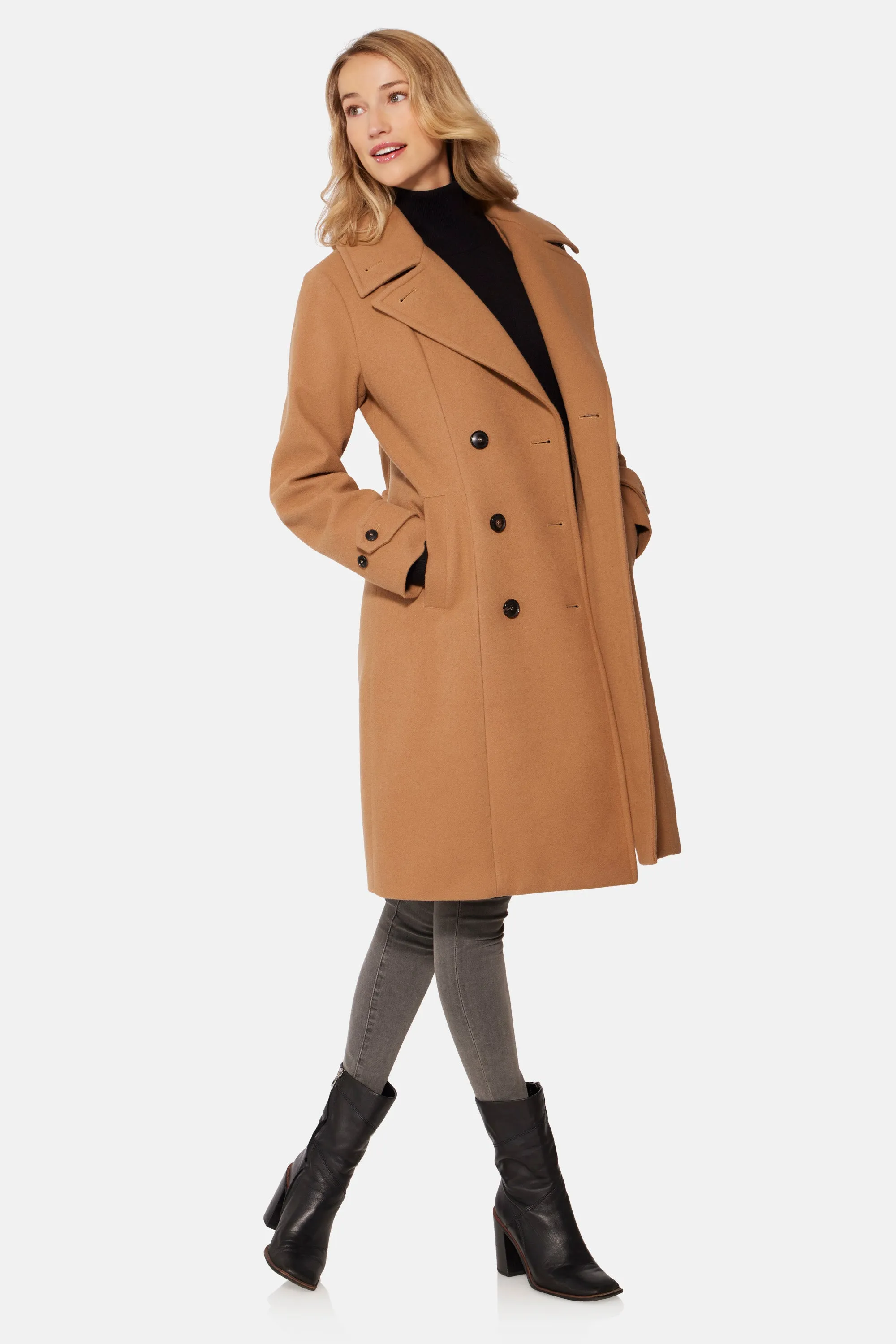 Double Breasted Coat, Camel