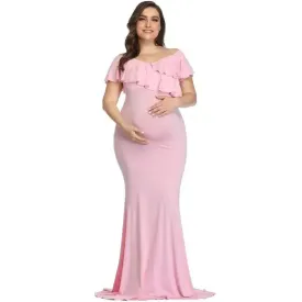 Elegant Cotton Maternity Photography Dress