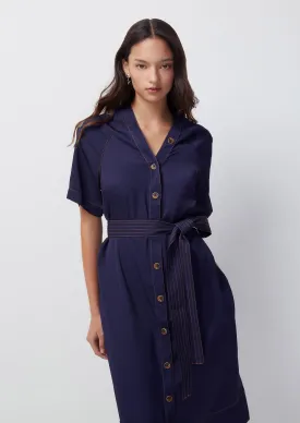 Fantasy Veil Button Short Sleeve Dress