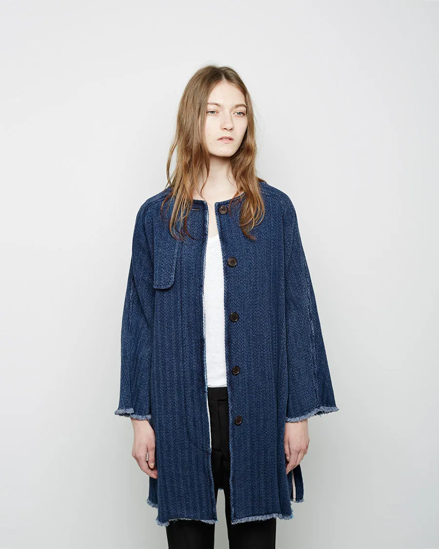 Fany Chevron Denim Coat