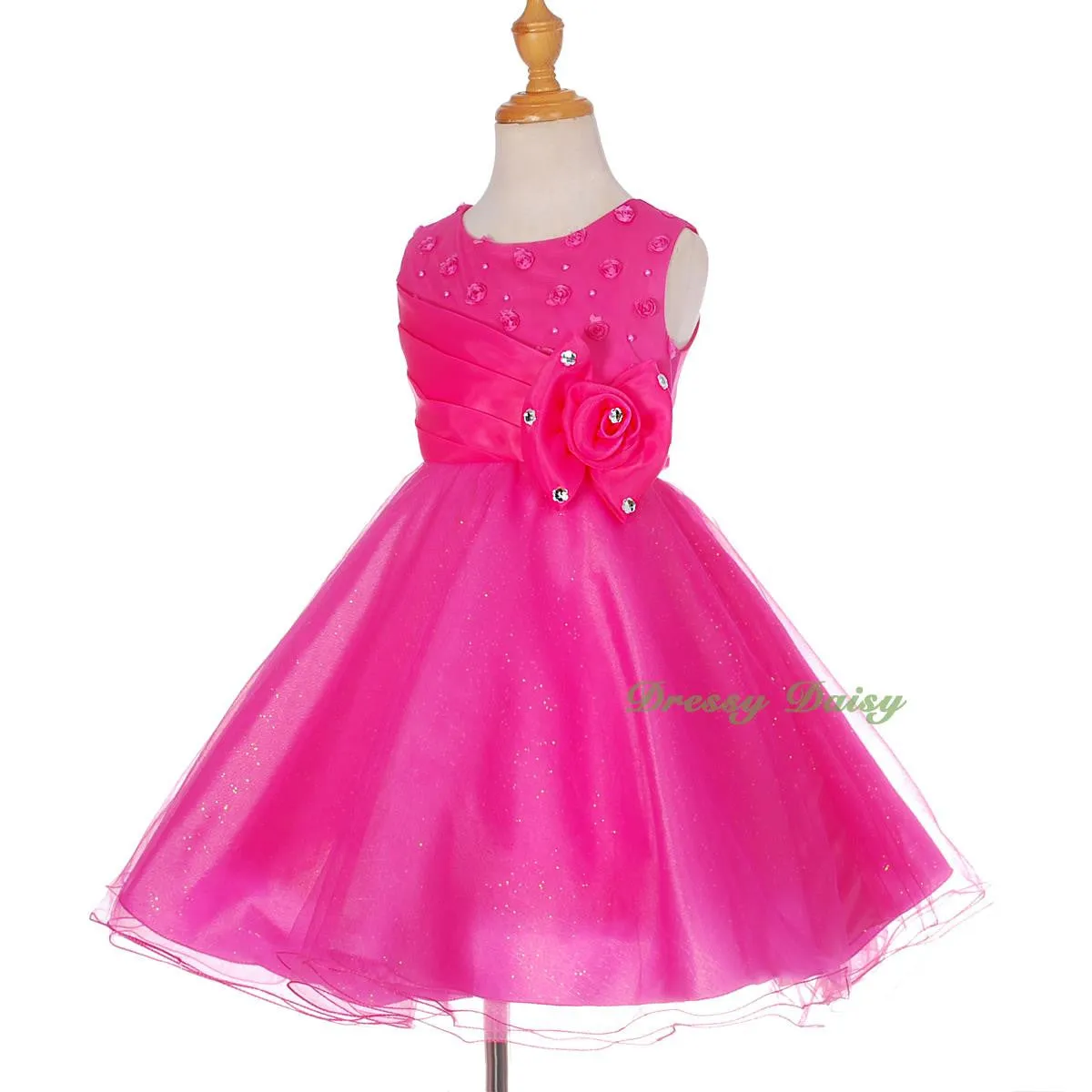 FG288 Rhinestones Flower Girl Dress Birthday Wedding Party Pageant Occasion Size 2-9
