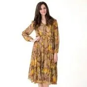 Floral Print Crinkle Chiffon Dress