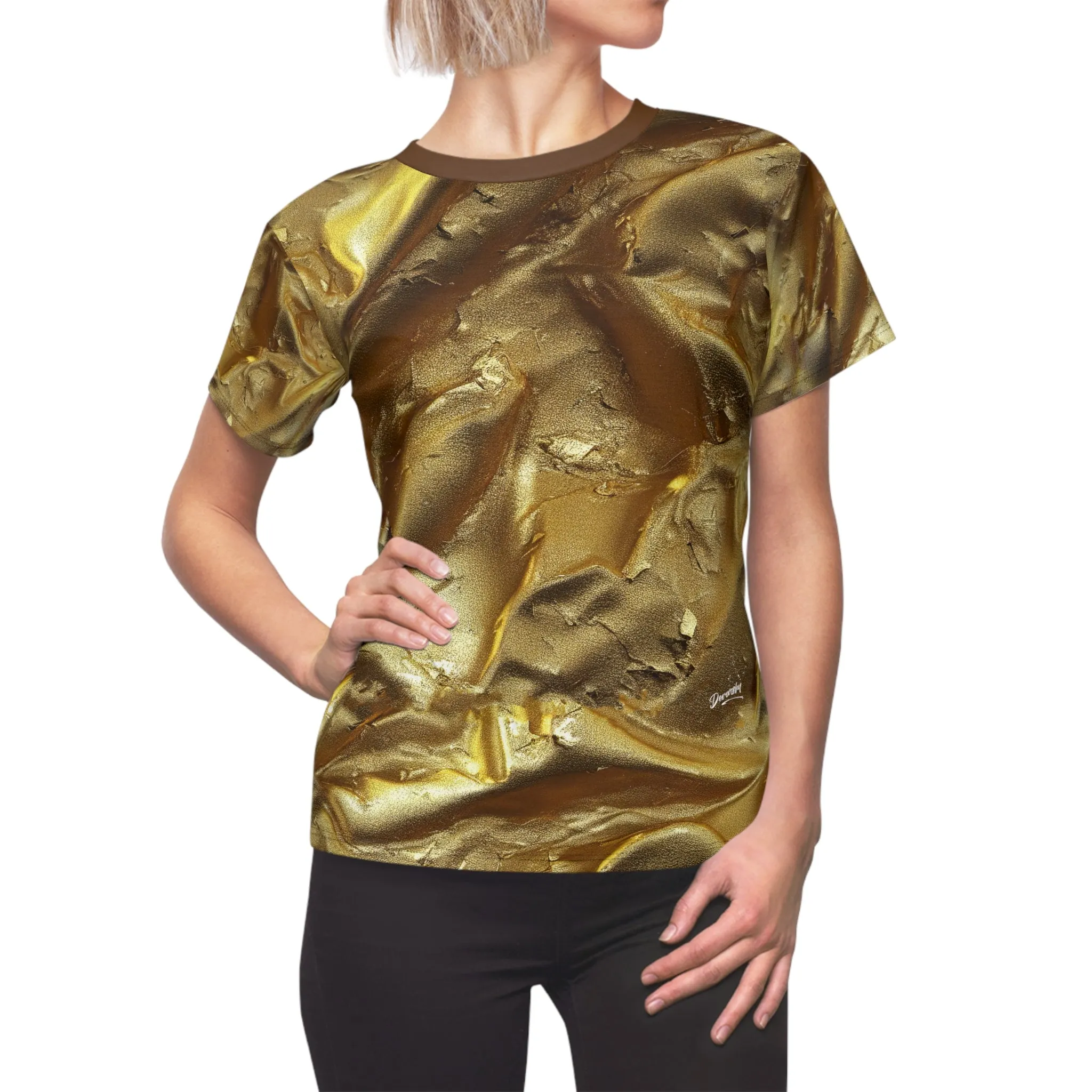 Golden Unisex T-Shirt All Over Print Tee Gold Print T-Shirt Unisex Tee | X3350