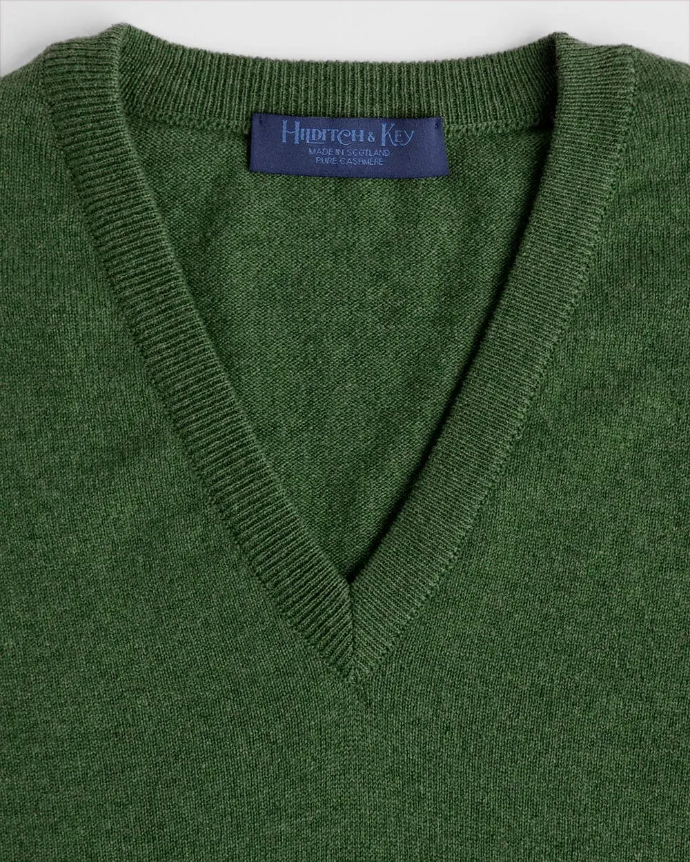 Green V-Neck Cashmere Slipover