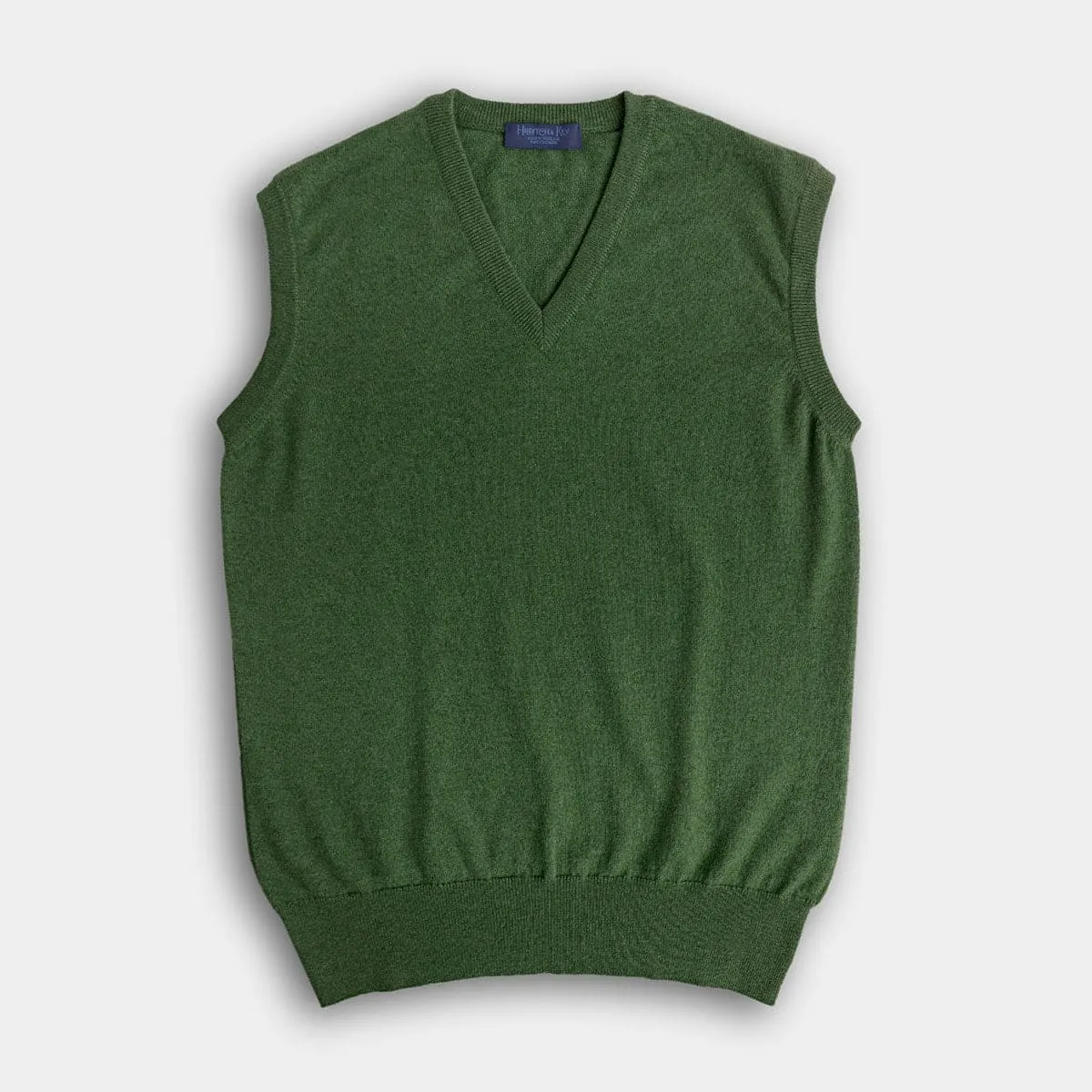 Green V-Neck Cashmere Slipover
