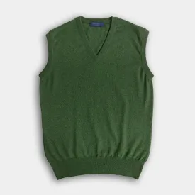 Green V-Neck Cashmere Slipover