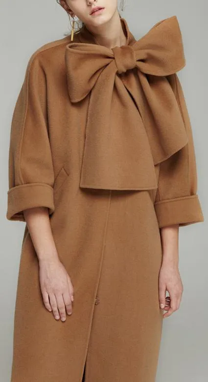 Large Bow Wool Coat