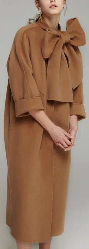 Large Bow Wool Coat
