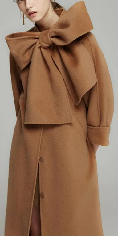 Large Bow Wool Coat