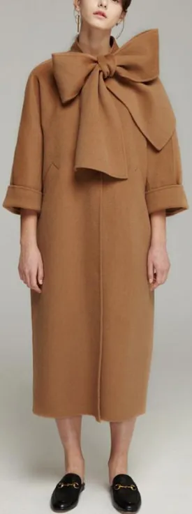 Large Bow Wool Coat