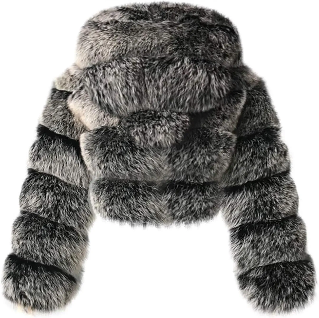 LCMTWX Women's Faux Fur Cropped Jacket Long Jacket Faux Sleeve Short Warm Women's Coat 2023 Fall Winter Fashion Faux Fur