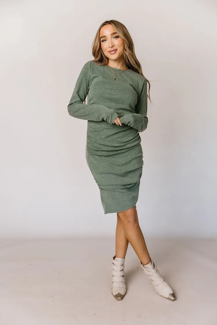 Long Sleeve Better Than Basic Dress - Rosemary
