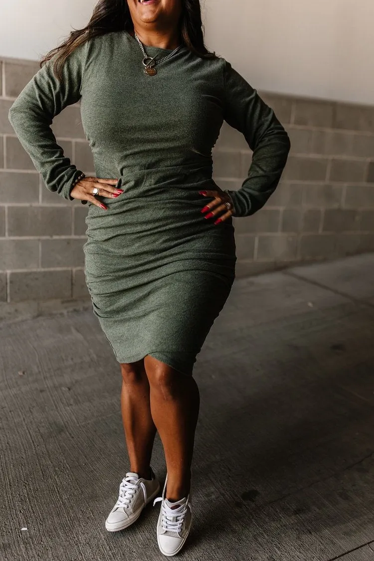 Long Sleeve Better Than Basic Dress - Rosemary