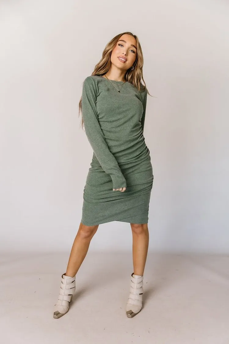 Long Sleeve Better Than Basic Dress - Rosemary