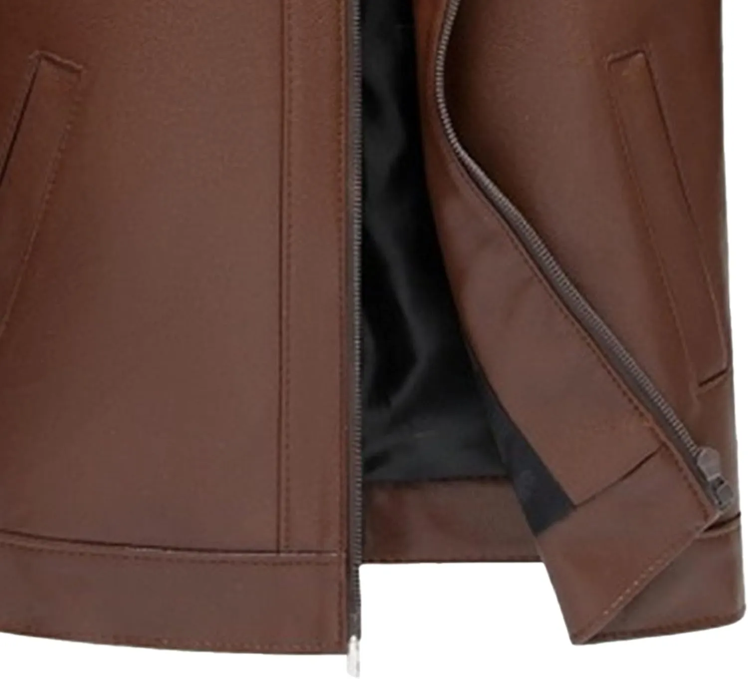 Maiyifu-GJ Men's Faux Leather Jacket Stylish Vintage Motorcycle Leather Jacket Casual Lightweight Zip-Up Biker Coat Outerwear