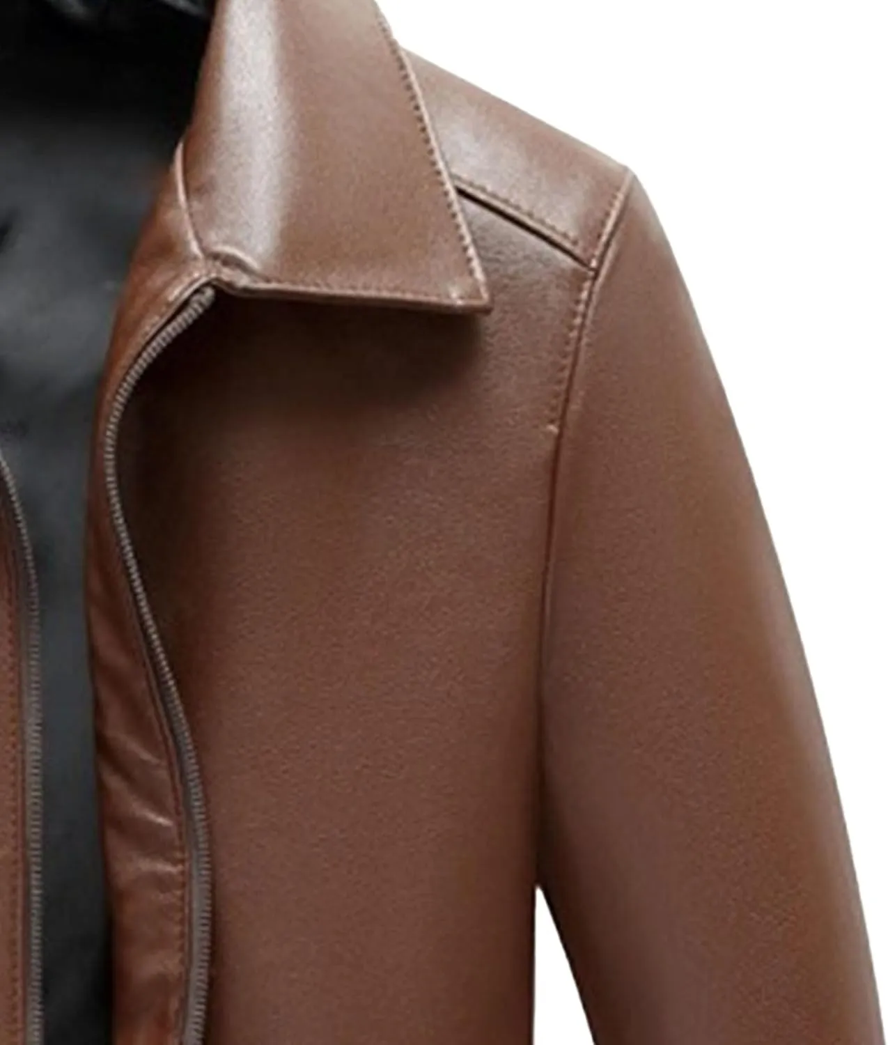 Maiyifu-GJ Men's Faux Leather Jacket Stylish Vintage Motorcycle Leather Jacket Casual Lightweight Zip-Up Biker Coat Outerwear