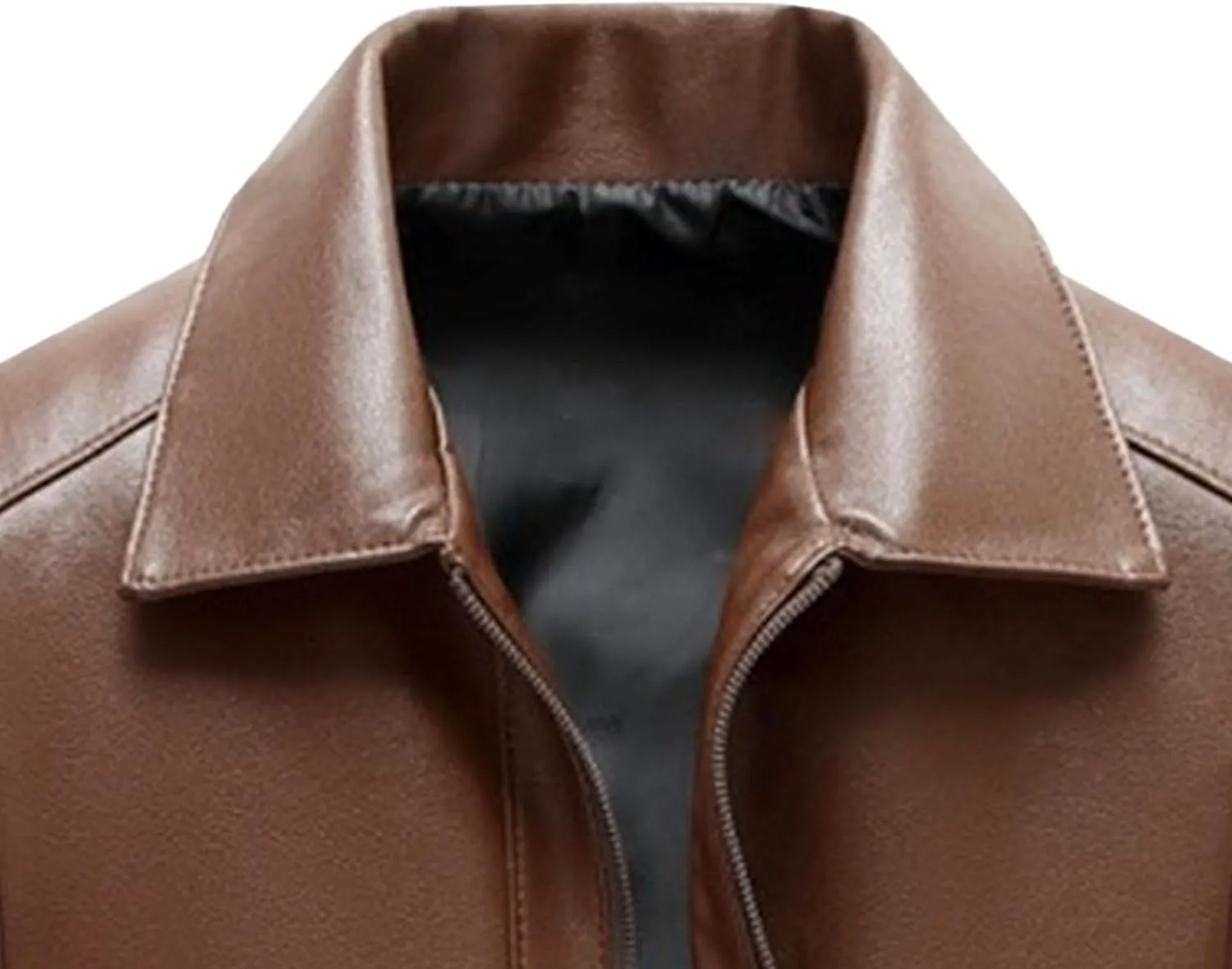 Maiyifu-GJ Men's Faux Leather Jacket Stylish Vintage Motorcycle Leather Jacket Casual Lightweight Zip-Up Biker Coat Outerwear