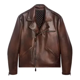 Men’s Brown Biker Leather Jacket