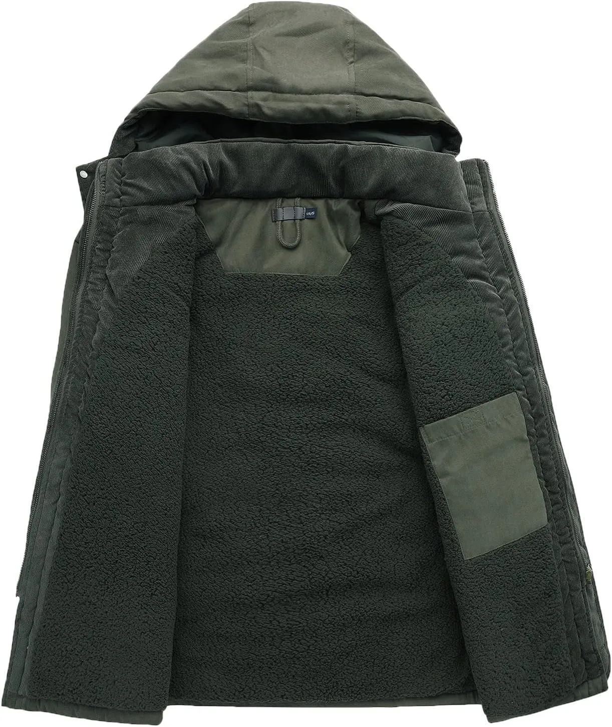 Men's Cargo Jacket 2023 Winter Warm Coats Fleece Lined Jackets with Removable Hood Ski Snow Mountain Windproof Overcoat