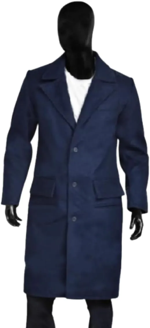 Men's Vintage Long Cotton Trench Coat, Mens Long Cotton Overcoat, British-Inspired Trench Coat, Western Jacket