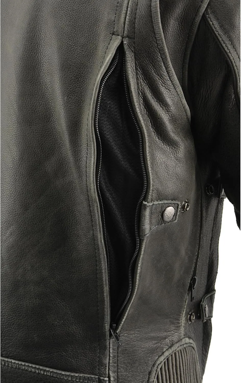 Milwaukee Leather Men's Vintage Distressed Slate Leather Motorcycle Jacket MLM1536