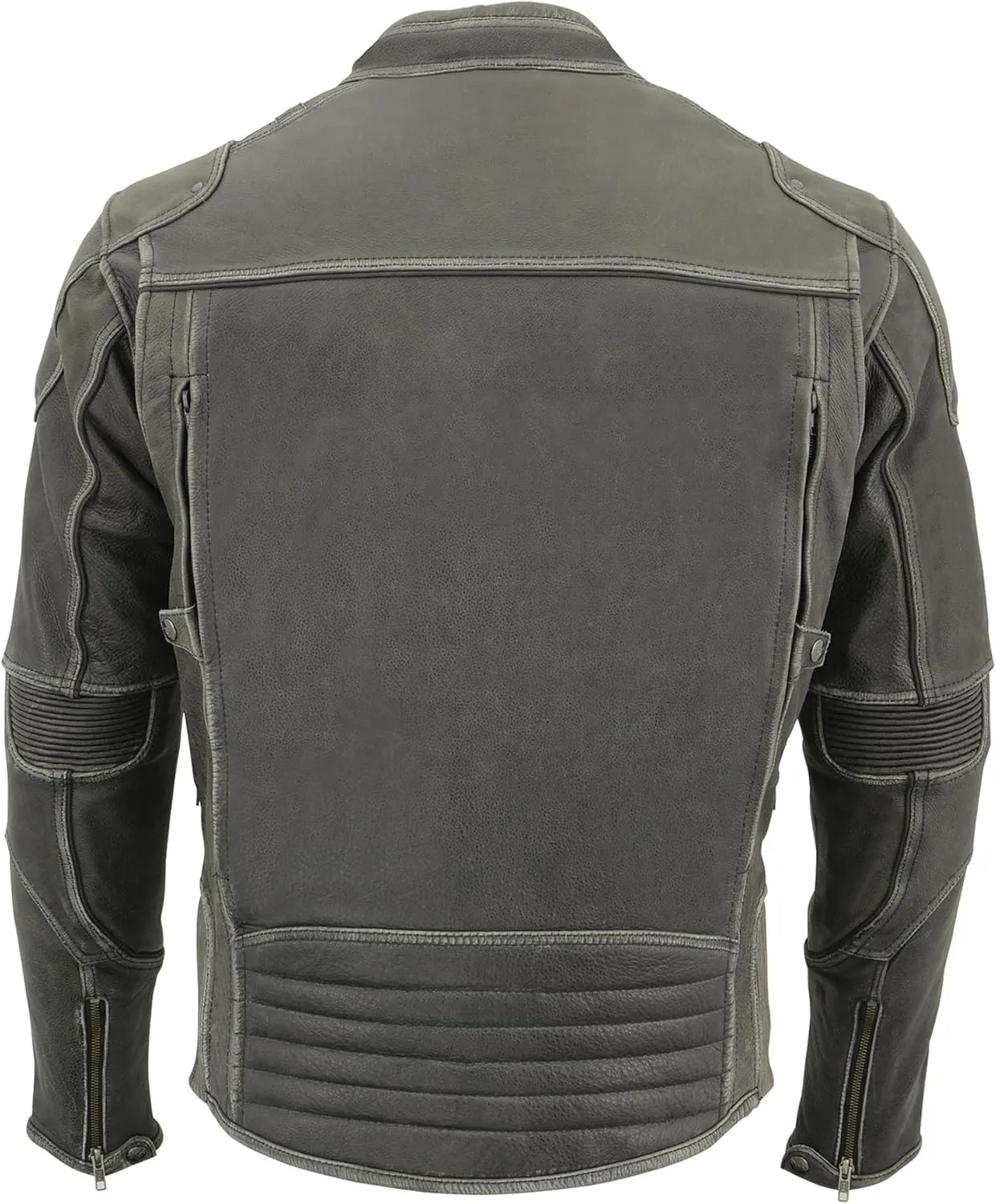 Milwaukee Leather Men's Vintage Distressed Slate Leather Motorcycle Jacket MLM1536
