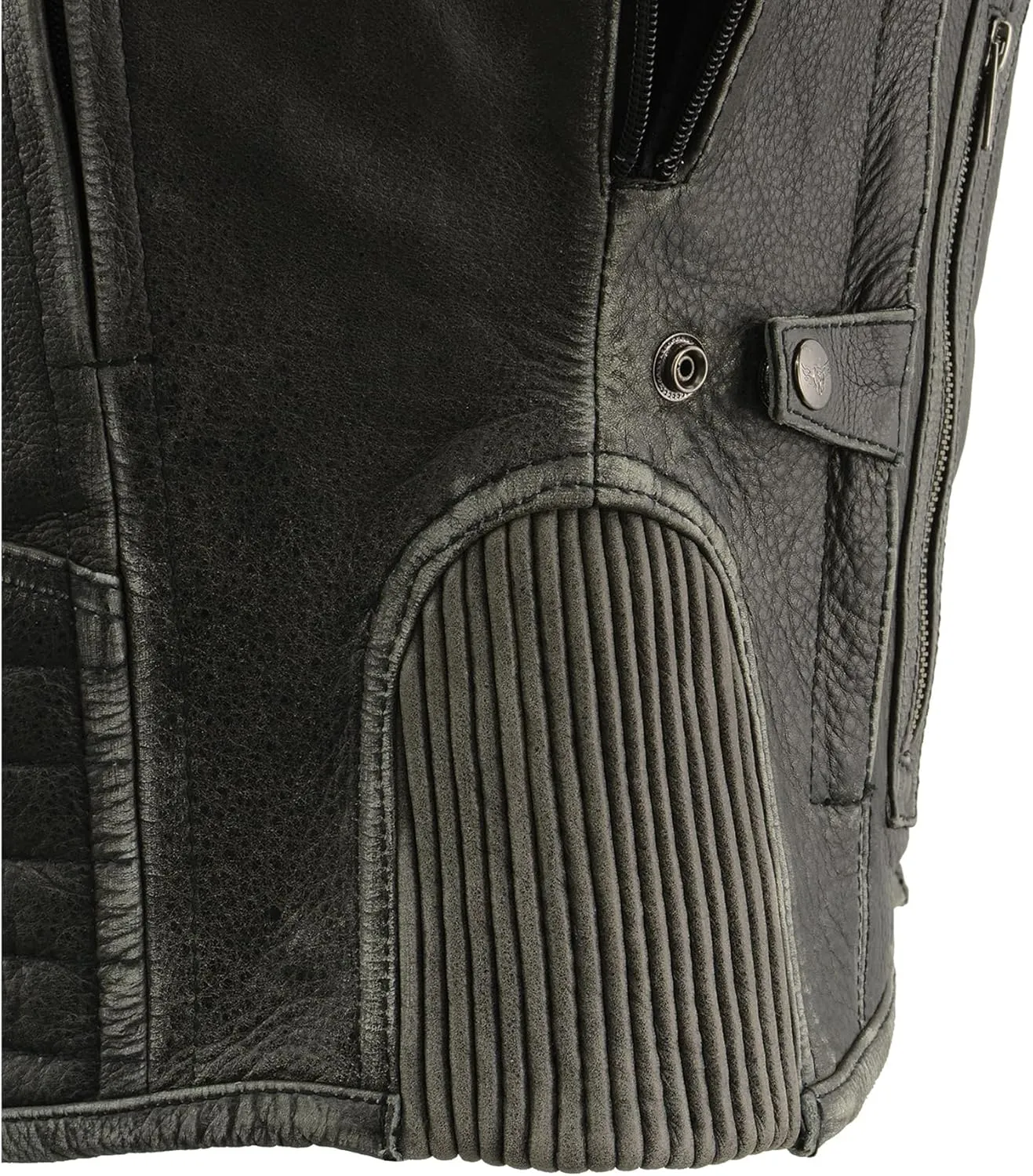Milwaukee Leather Men's Vintage Distressed Slate Leather Motorcycle Jacket MLM1536